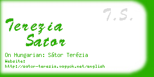 terezia sator business card